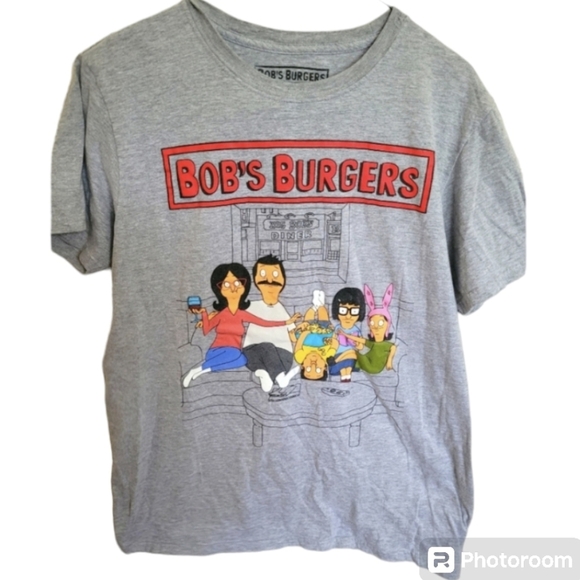 Ripple Junction Bob's Burgers Gray Red Tee Shirt Size Medium Womens - Picture 1 of 3